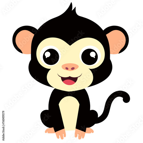 This cute monkey frolics in nature.