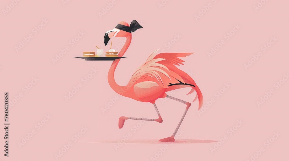 Fototapeta premium Cute Minimalist Animal Doing Funny Activities for Desktop Wallpaper or Screensaver