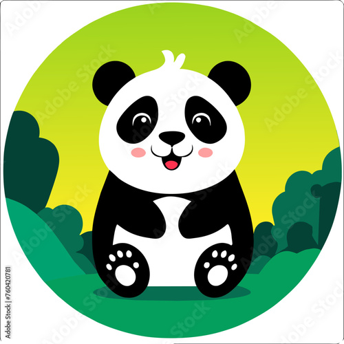 A fluffy black and white panda lazily basks in the warmth of nature's embrace.