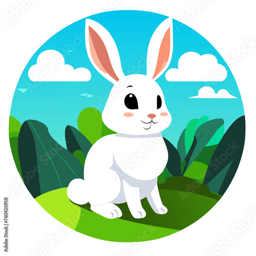 Here s a cute bunny rabbit enjoying nature.