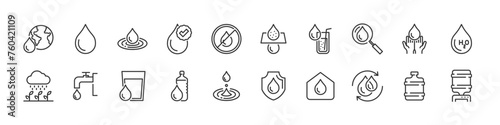 set of water icons, water drop, aqua