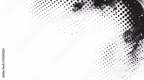 Monochrome printing raster with abstract halftone dots on white background artificial intelligence, big data dots lines gradient concept interface futuristic background technology digital abstract 3d