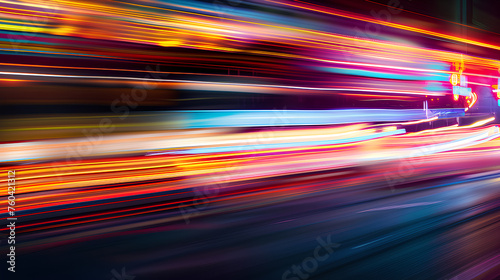 3D images are blurry and exploding. On curves with futuristic and glowing fantasy effects. Gradient on graphics Highway lane lighting is a fast and dynamic science for energy and movement at night.