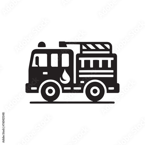 Blazing Rescuers: Firetruck Silhouette Vector Set for Emergency Response Designs and Safety-themed Projects. Firetruck Illustration.