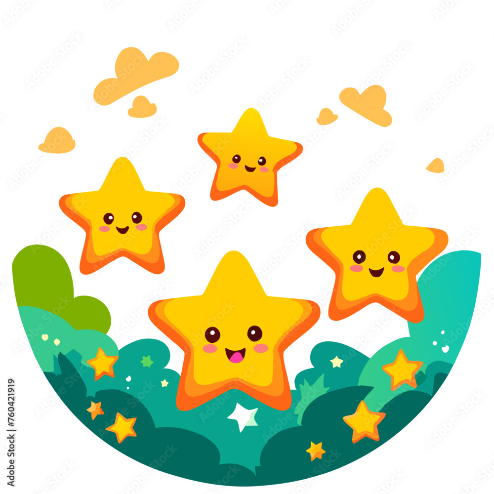 Fototapeta premium Myriads of tiny and cute stars twinkle in the vast expanse of the night sky.