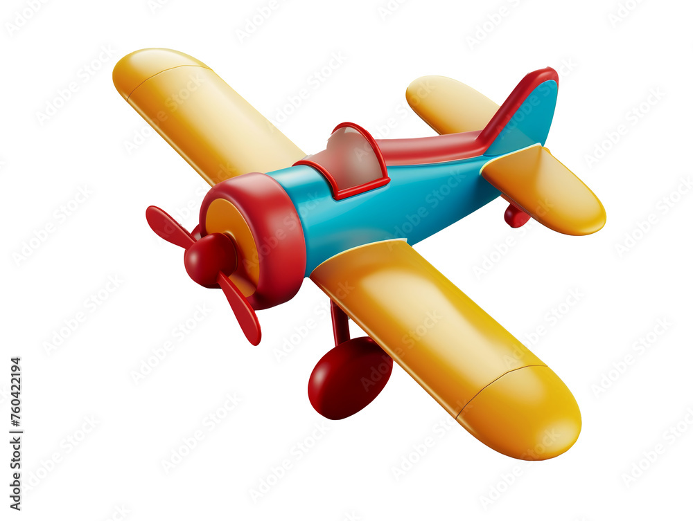 3d three dimensional airplane isolated on background - obrazy, fototapety, plakaty 