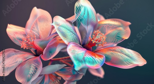 3d effect glow cute small flower Three dimensional on bright background