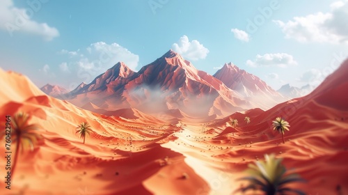 Wander Through a Stunning 3D Desert Landscape with Chocolate Delights Awaiting at Every Turn of the Mid-Journey Path