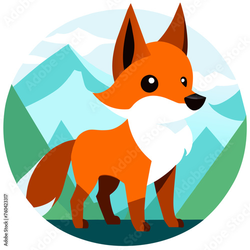 A cute wolf stands amidst a lush forest, its piercing gaze captivating the viewer.