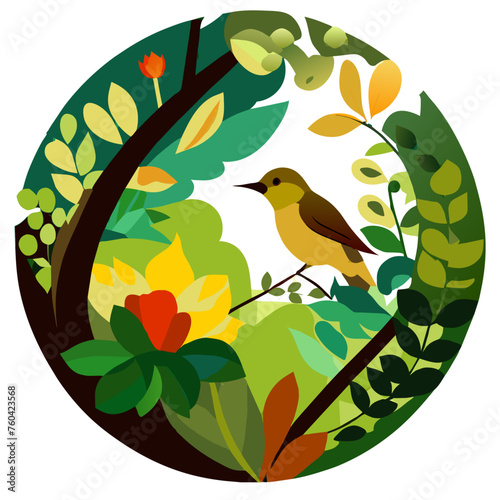 Nature decorates the scene with vibrant hues and intricate patterns.