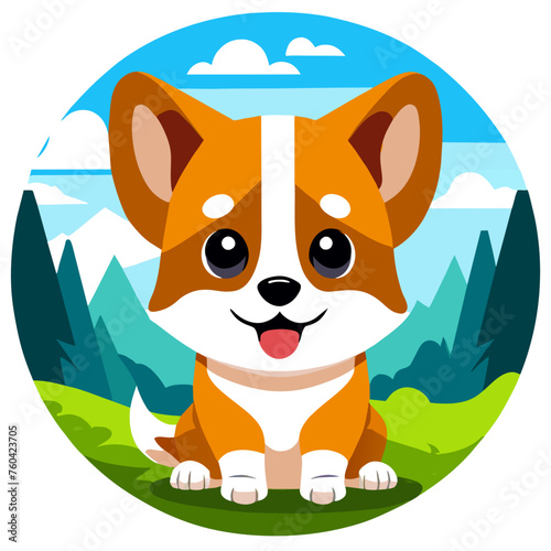 A cute dog frolics amidst the lush greenery of nature.