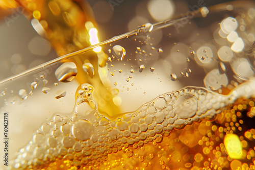 Close up of detail of pouring beer into glass © CHAYAPORN