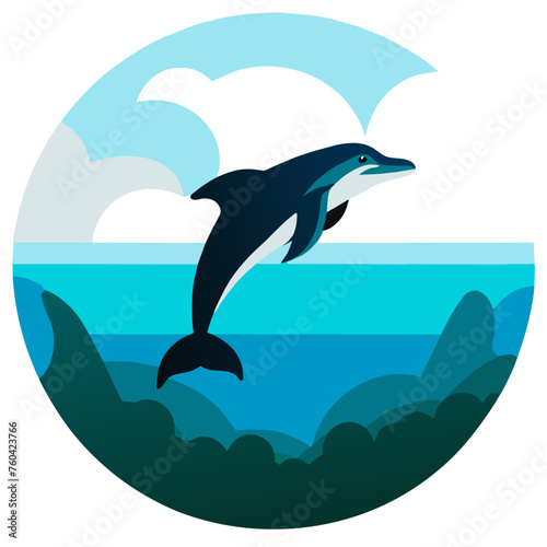 Nature's muse, the dolphin, leaps playfully in its watery home.