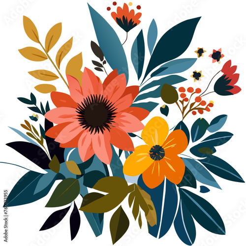 Vibrant petals dance gracefully against a backdrop of lush greenery, capturing the essence of nature's beauty.