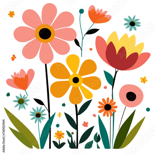 Soft, colorful petals bloom amidst lush, verdant foliage.