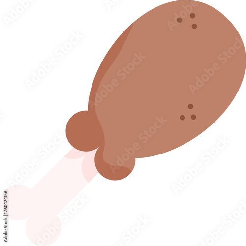 Chicken drumstick flat design icon