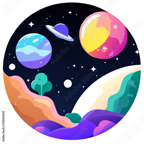 Adorable celestial bodies shine brightly in the vastness of a serene night sky.