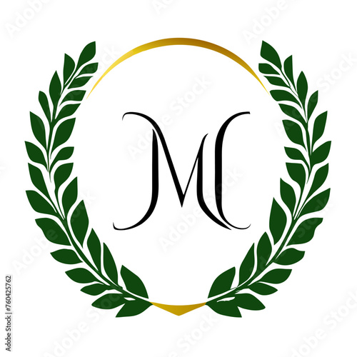 Nature's elegance is captured in this monogram design.