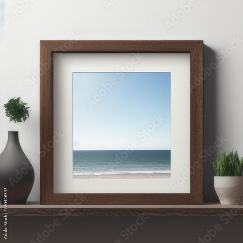 wall art mockup  frame mockup on a white wall   summer collection