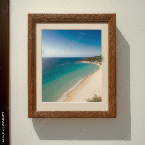 wall art mockup  frame mockup on a white wall   summer collection