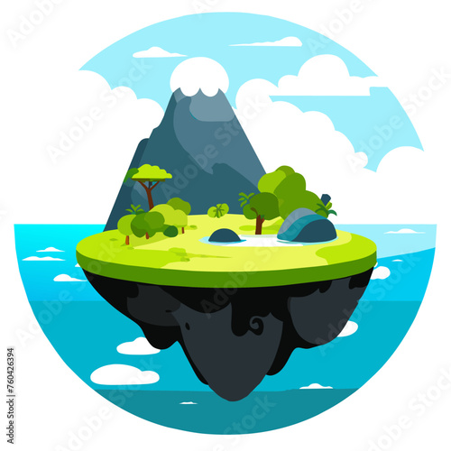 Canvas Print The cute island is surrounded by pure nature.