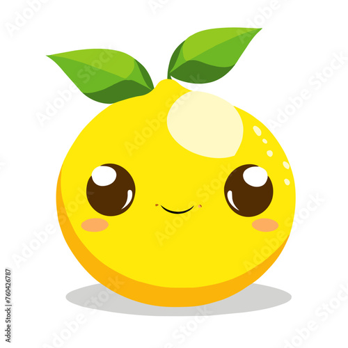 A cute lemon fruit basking in the warm glow of nature's embrace.