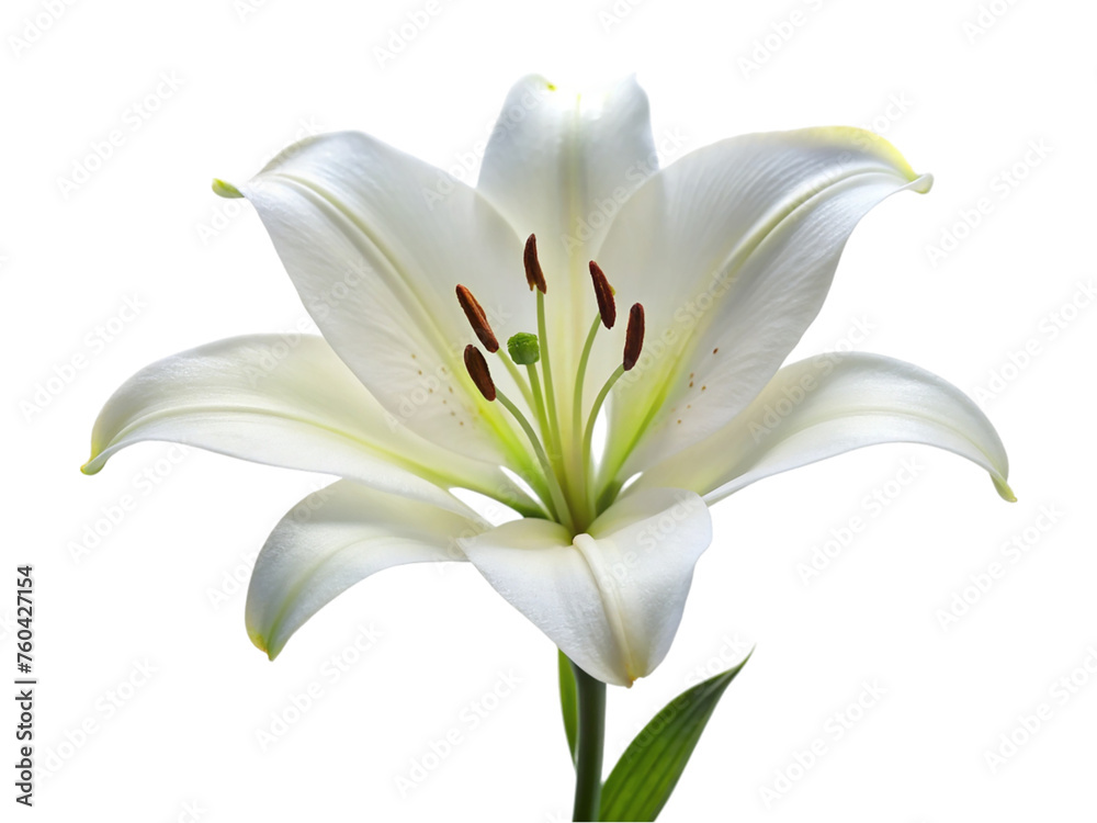 White lily flower. isolated on transparent background. White lily flower. isolated on transparent background.