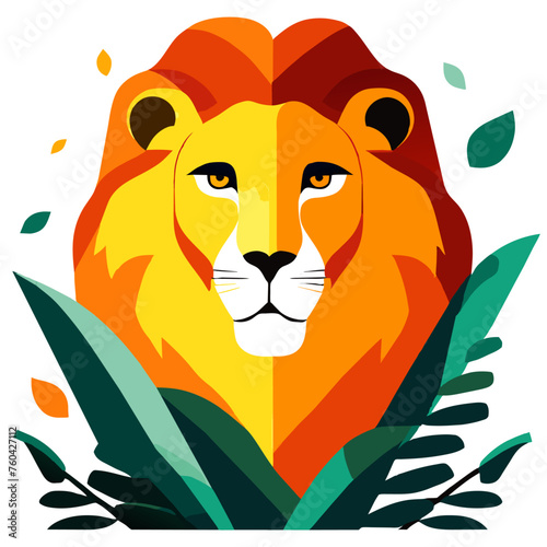 A magnificent lion, the king of the jungle, surveys the vast savannah from atop a rocky outcrop.