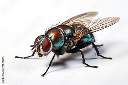 macro fly isolated on white background © Robby