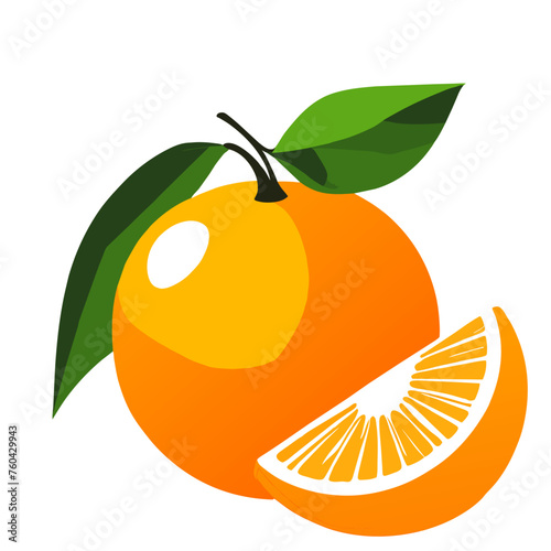 Juicy orange fruit growing naturally on a tree branch.