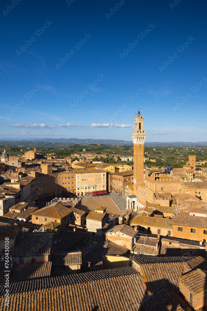 Fototapeta premium The most beautiful view of the city of Siena from the walls near