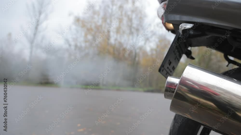 The fumes from the motorcycle and the cloudiness of the excessive middle ground. Slam the motorbike engine into the park.