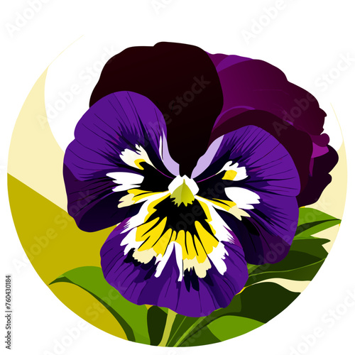 A pansy blooms with vibrant colors in the heart of nature.