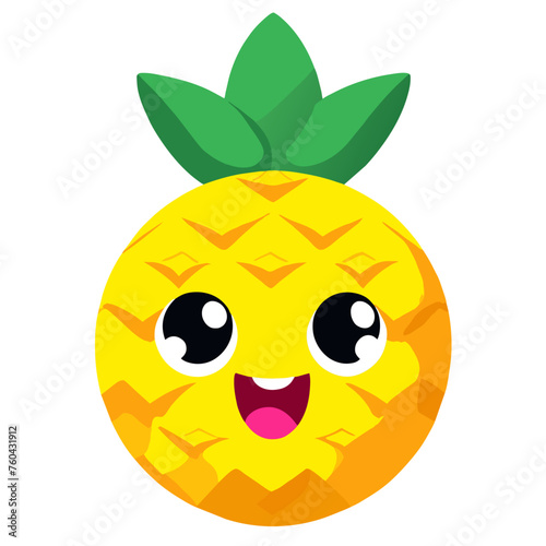 A cute pineapple fruit basking in nature's embrace.