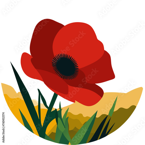 A vibrant field of poppies sways gently in the breeze, creating a breathtaking natural tapestry.