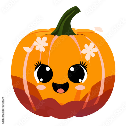 Cute pumpkins adorn a quaint field, adding a touch of autumnal charm to the landscape.