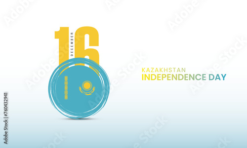 Kazakhstan independence day, Kazakhstan republic day, 16 dec typography, Design for social media banner, poster vector illustration. photo