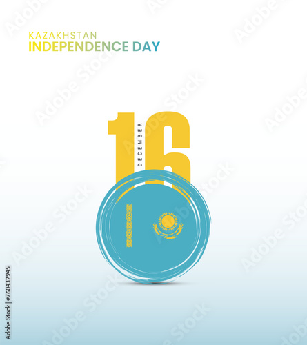 Kazakhstan independence day, Kazakhstan republic day, 16 dec typography, Design for social media banner, poster vector illustration.