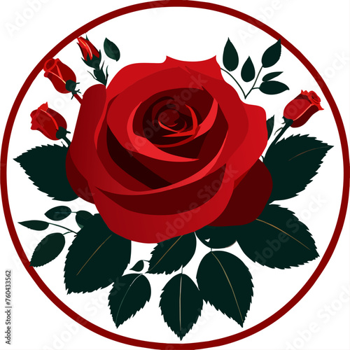 Mesmerizing crimson roses bloom against a backdrop of verdant nature, capturing the beauty and fragrance of the natural world.