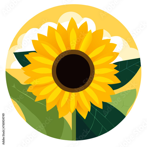 Golden sunflowers bloom in abundance amidst lush greenery, creating a vibrant and serene natural tapestry.