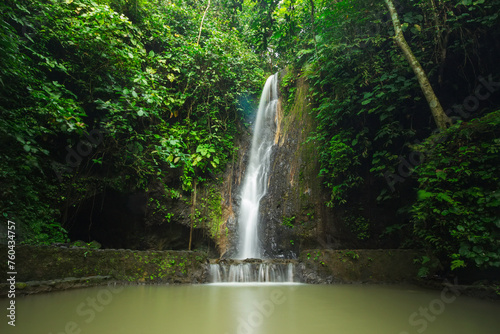 Long exposure of Batu Putu waterfall in lampung, indonesia