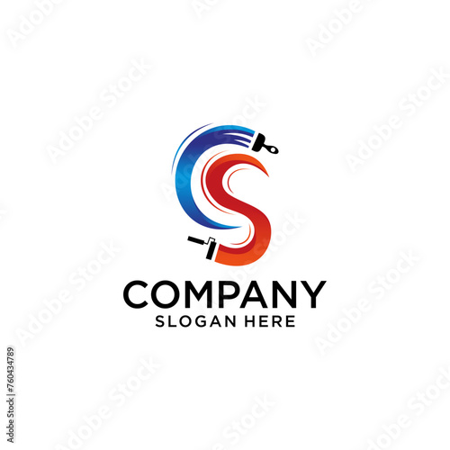 INITIAL CS LOGO DESIGN CREATIVE FOR PAINTING COMPANY