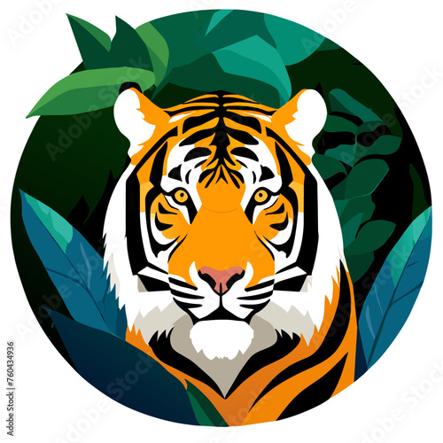 Tiger in the wild, eyes focused on the camera.