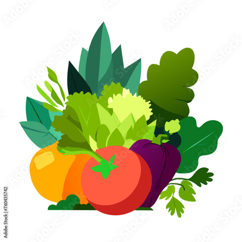 Fresh, ripe vegetables from the garden, bursting with color and nutrients.