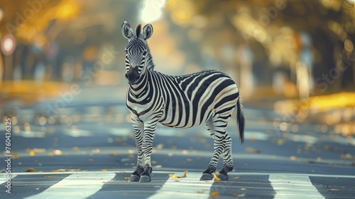 Zebra at a busy intersection  leading with clarity in strategic decisions and directing traffic confidently.