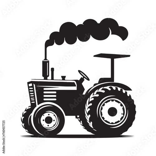 Farm Workhorses: Tractor Silhouette Vector for Agricultural Designs and Rural-themed Projects. Tactor illustration vector.