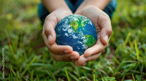 Environment Concept Social Sustainability hand holding planet