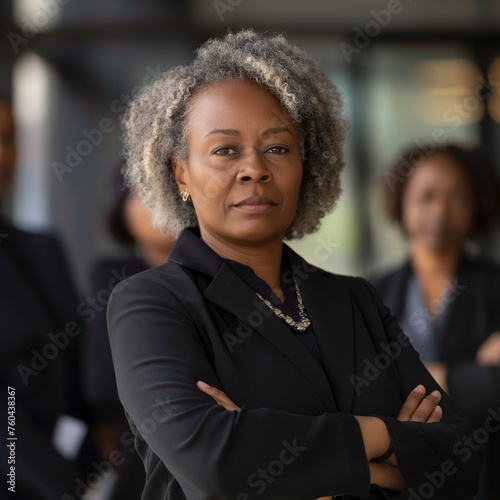 Corporate manager, black woman, businesswoman, office, mature, middle-aged group, portrait, teamwork, and partner