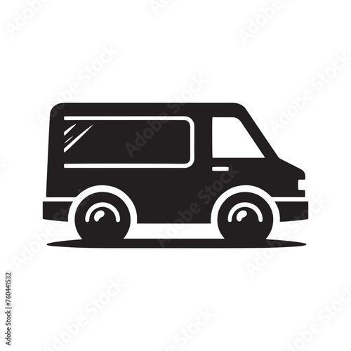 Van Life Adventures: Van Silhouette Vector for Nomadic Designs and Travel-themed Projects. Van illustration vector.