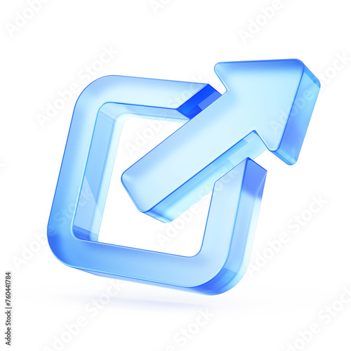 Square and arrow Out icon. Exit, Logout, Output, icon. Out symbol